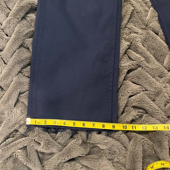 NWT Mother The Major Zip Sneak Fray Insignia Blue Straight Jean - Picture 14 of 15